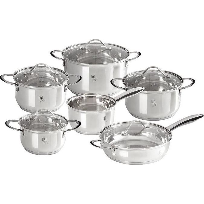Berlinger Haus BH/6661 Rozsdamentes acél Edénykészlet - Inox (12 részes) (BH/6661)