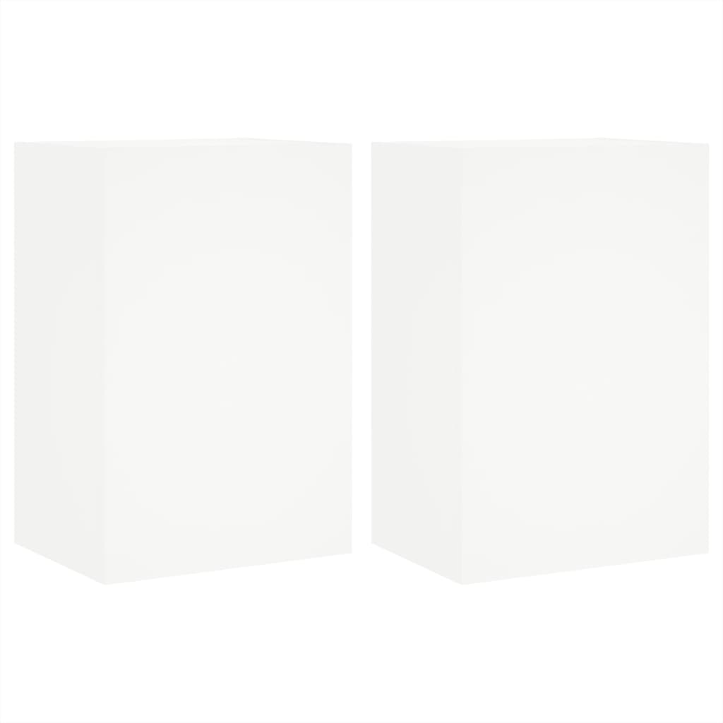 2 db fehér szerelt fa fali TV-szekrény 40,5 x 30 x 60 cm (836911)