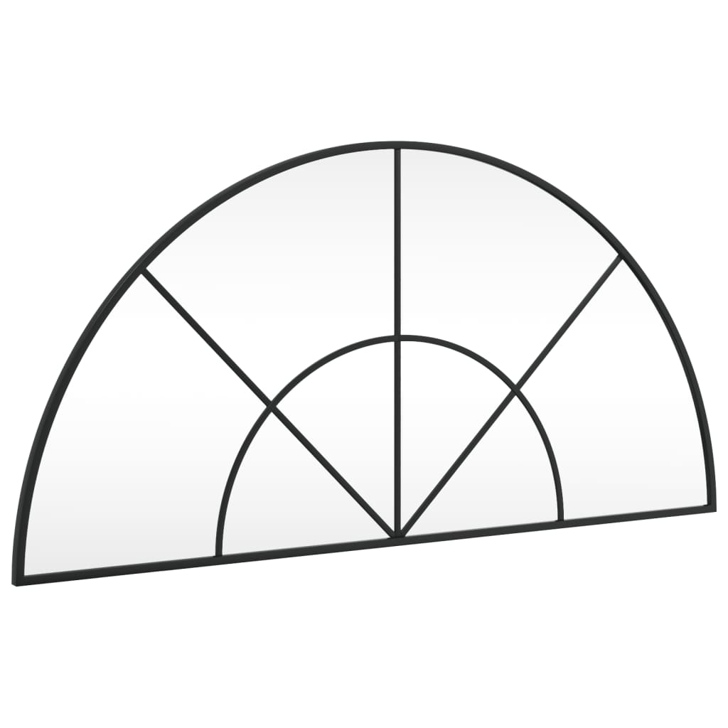 fekete ívelt vas fali tükör 100 x 50 cm (358652)