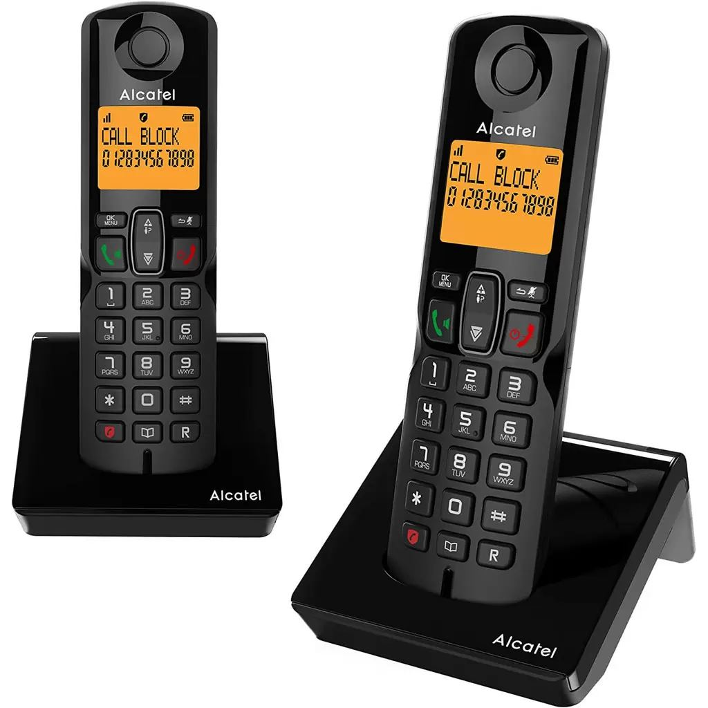 Alcatel S280 DUO Hordozható vezetékes Dect telefon fekete (127958) (a127958)