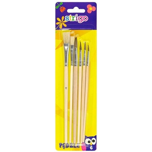 Pukka Pad Pędzle drewniane 6 sztuk blister SSC031
