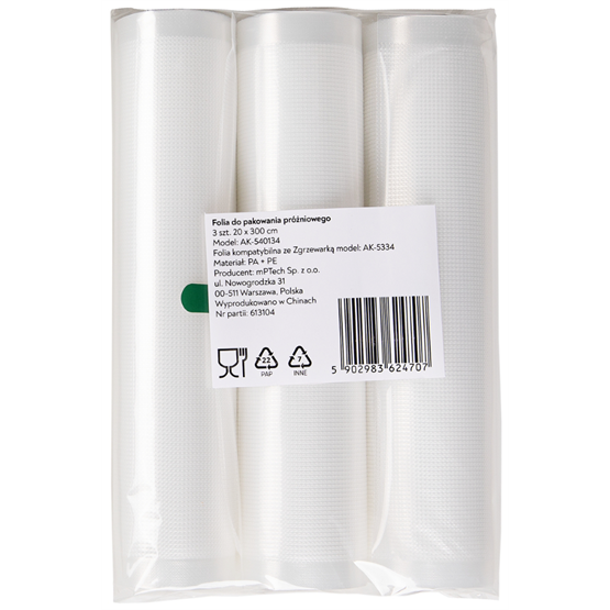 Huslog AK-540134 Vákuumfólia 20 cm x 300 cm (3db / csomag)