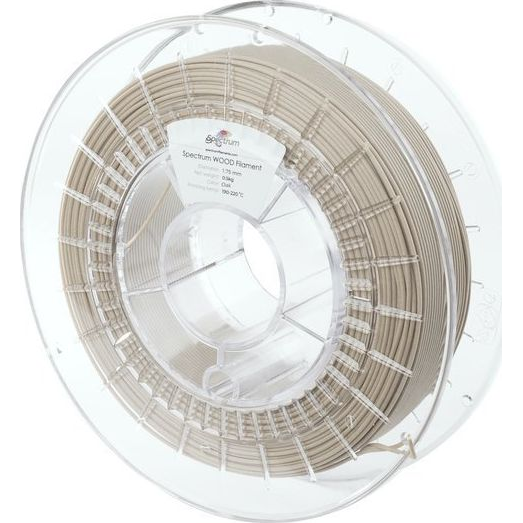 Spectrum Filaments 80513 WOOD 3D nyomtatószál PLA Compound Fa hatású, Jó festék tapadás, Könnyen csiszolható 1.75 mm 500 g Tölgy 1 db (80513)