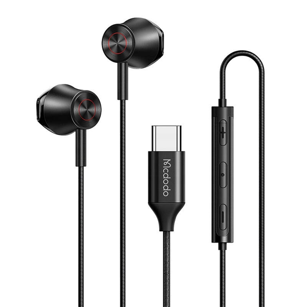 Casti, Mcdodo, USB-C in-ear cu microfon si DAC, pentru Samsung / iPhone 15 / Plus / Pro / Max / Xiaomi / Oppo, 1M, Negru