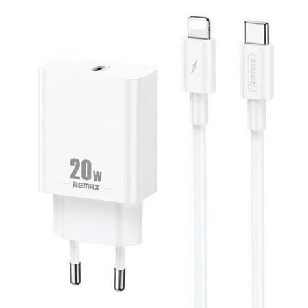Remax USB-C 20W hálózati töltő + Lightning kábel fehér (RP-U5) (RP-U5)
