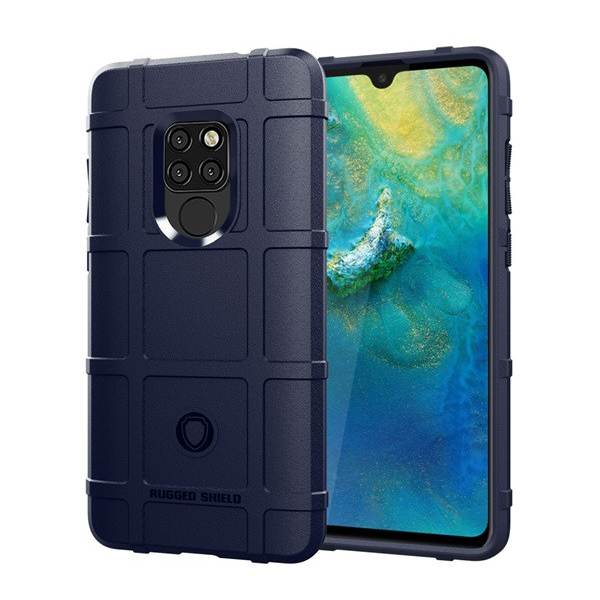 Szilikon telefonvédő (közepesen ütésálló, négyzet minta) SÖTÉTKÉK [Huawei Mate 20] (5996457831692)