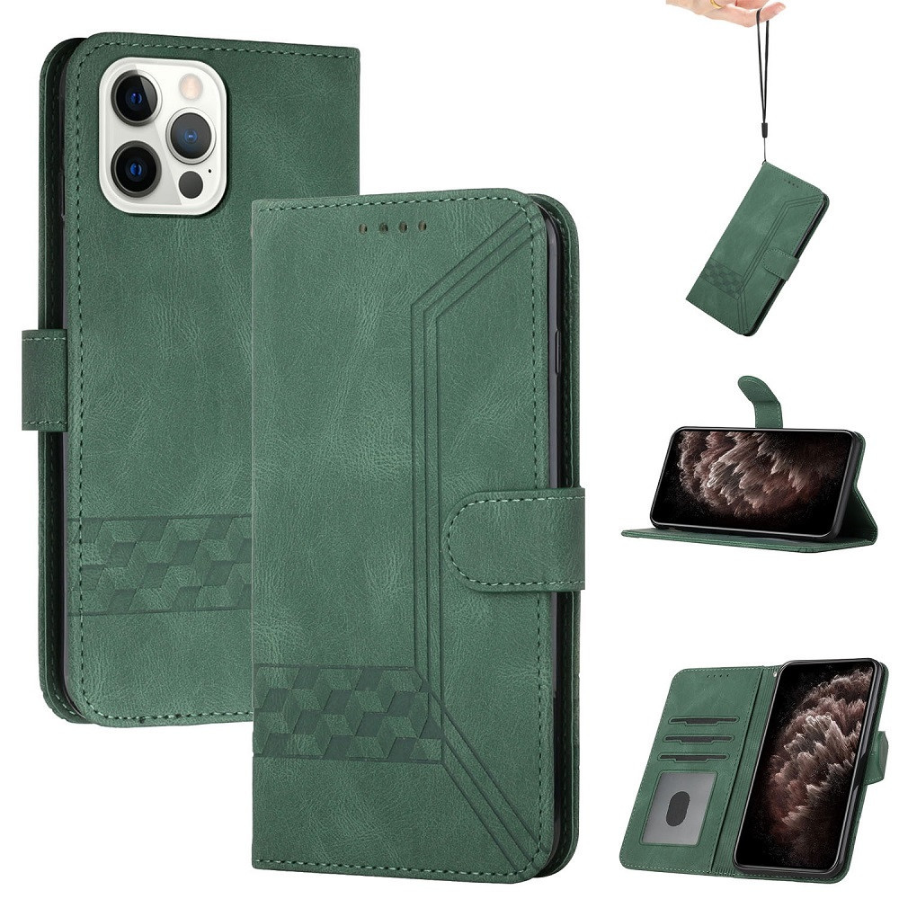 Realme 8 / 8 Pro, Oldalra nyíló tok, stand, kártyatartóval, kézpánttal, Wooze Illusion, zöld (119545)