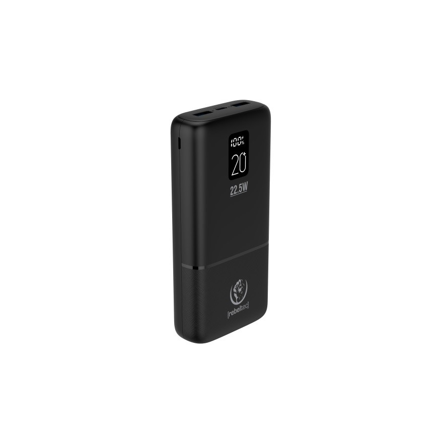 Rebeltec P20 LCDPD 20000mAh Powerbank - Fekete (RBLAKT00022)