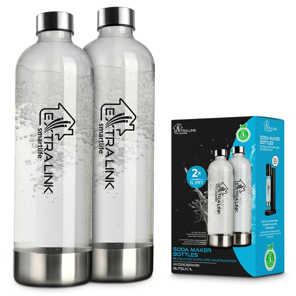 ExtraLink Smart Life 1 literes Szódagép palack - Átlátszó (2db / csomag)