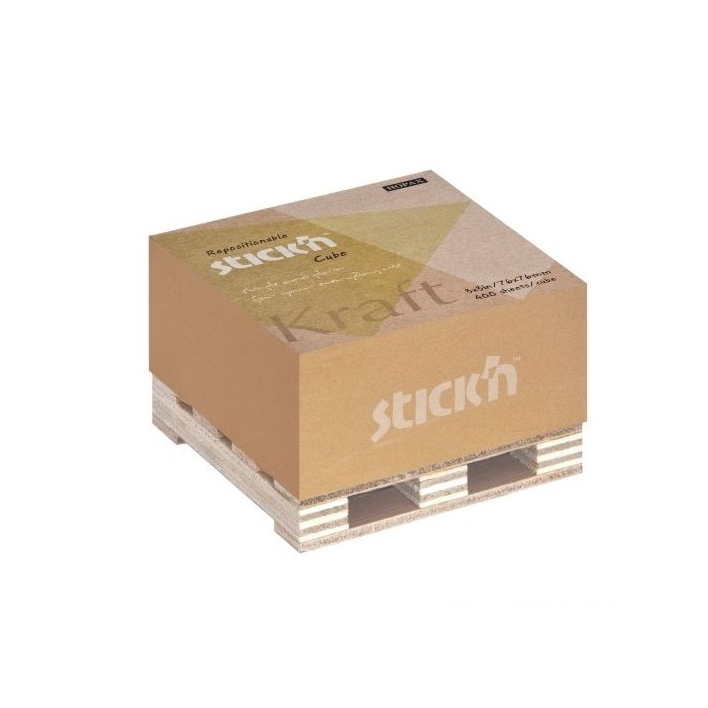 StickN KraftCube 76x76mm jegyzettömb - Barna (400 lap / tömb) (21816)