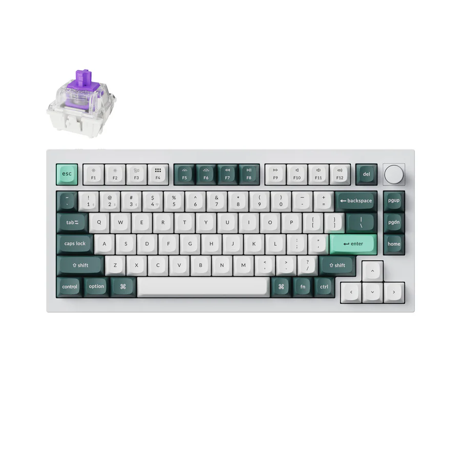 Keychron Q1H-P1 Mechanikus Wireless USB-C RGB Billentyűzet ANSI - Fehér (Q1H-P1)