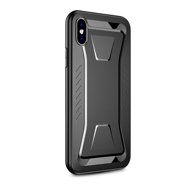 IPAKY PHANTOM szilikon telefonvédő (közepesen ütésálló, rombusz minta) FEKETE [Apple iPhone XS Max 6.5]