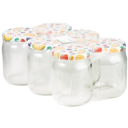 JAR 540ML WITH LID 82MM 6PCS