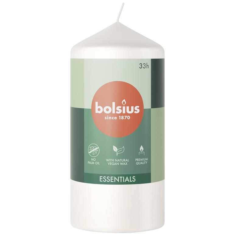 BOLSIUS Pillar Cloudy White 12 cm, 233 g (8717847160331)