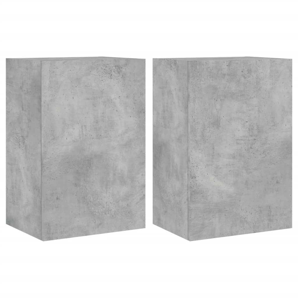 2 db betonszürke szerelt fa fali TV-szekrény 40,5 x 30 x 60 cm (836917)