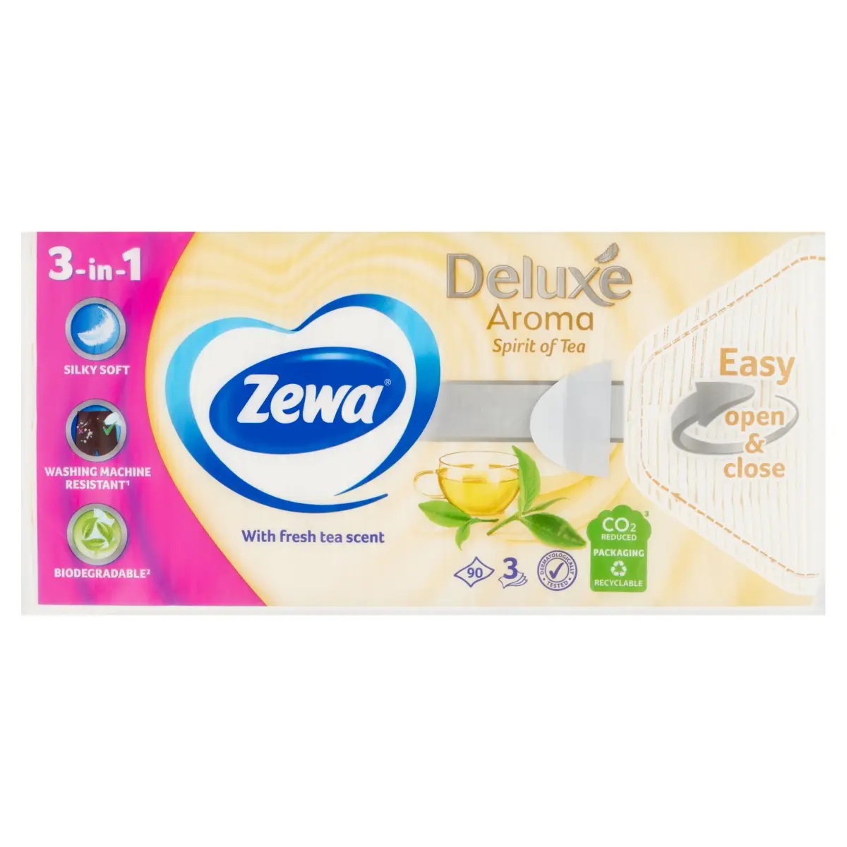 Zewa Deluxe Spirit of Tea Papírzsebkendő (90 db) (7322540055429)