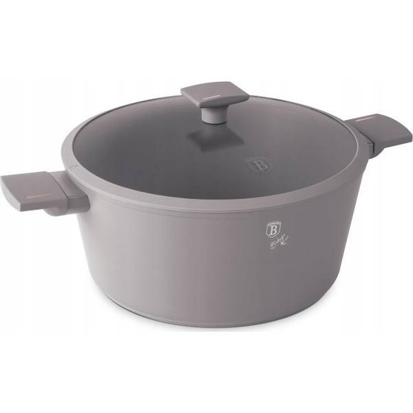 BerlingerHaus BH/8103 Taupe Collection Lábas - Fedővel, 8 L, Kovácsolt Alumínium, Matt Taupe 