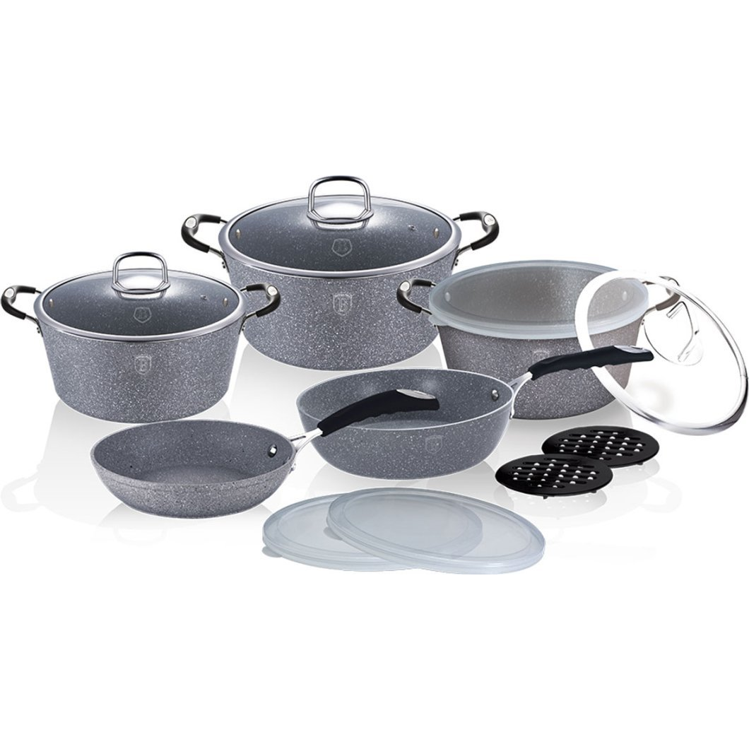 BerlingerHaus BH/6176 Stone Touch Line Edénykészlet - Kovácsolt Alumínium, Szürke (BH-6176)