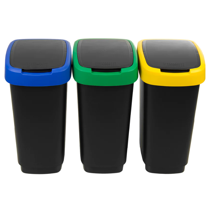 Rotho Twist 25 literes Szelektív hulladékgyűjtő szemetes készlet - (3db/csomag) (1045899999)