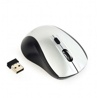 Gembird MUSW-4B-02-BS vezeték nélküli optikai egér 1600 DPI fekete-ezüst (MUSW-4B-02-BS)