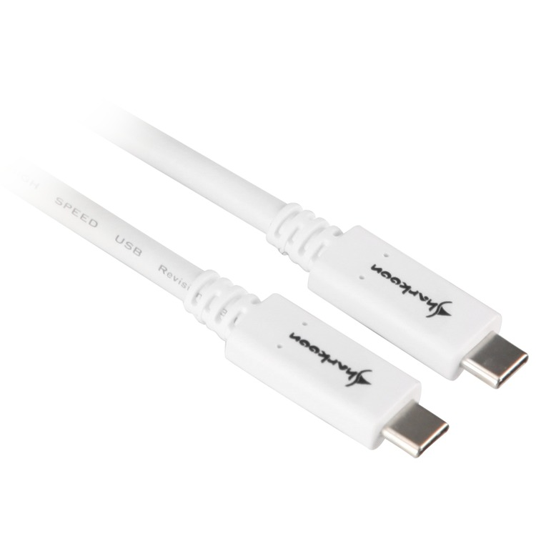 Sharkoon USB 3.1 Gen2 Type-C Adatkábel 0.5m - Fehér (4044951021178)