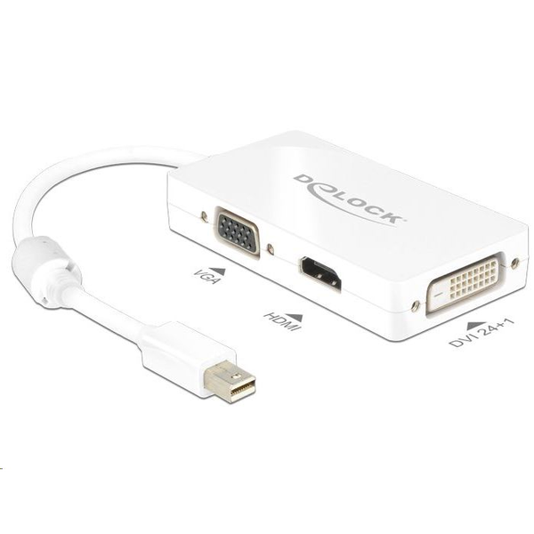 DeLock 62630 mini DisplayPort apa -> VGA / HDMI / DVI adapter fehér