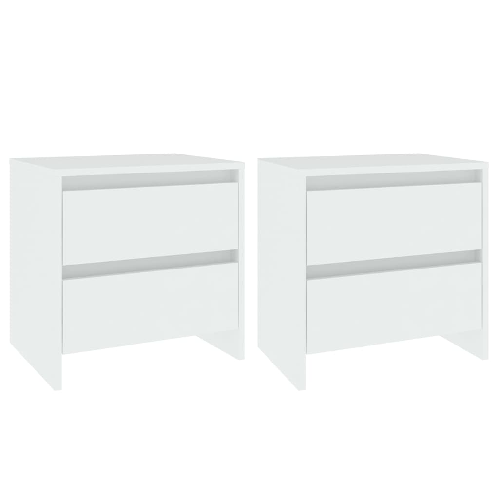 2 db fehér forgácslap éjjeliszekrény 45 x 34,5 x 44,5 cm (809846)
