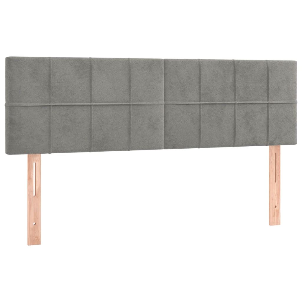 2 db világosszürke bársony fejtámla 72 x 5 x 78/88 cm (346054)