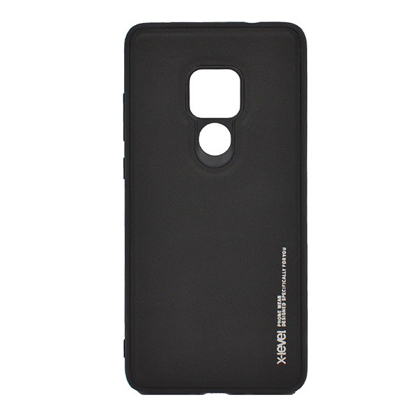 X-LEVEL szilikon telefonvédő (bőr hatású hátlap) FEKETE [Huawei Mate 20] (5996457843480)