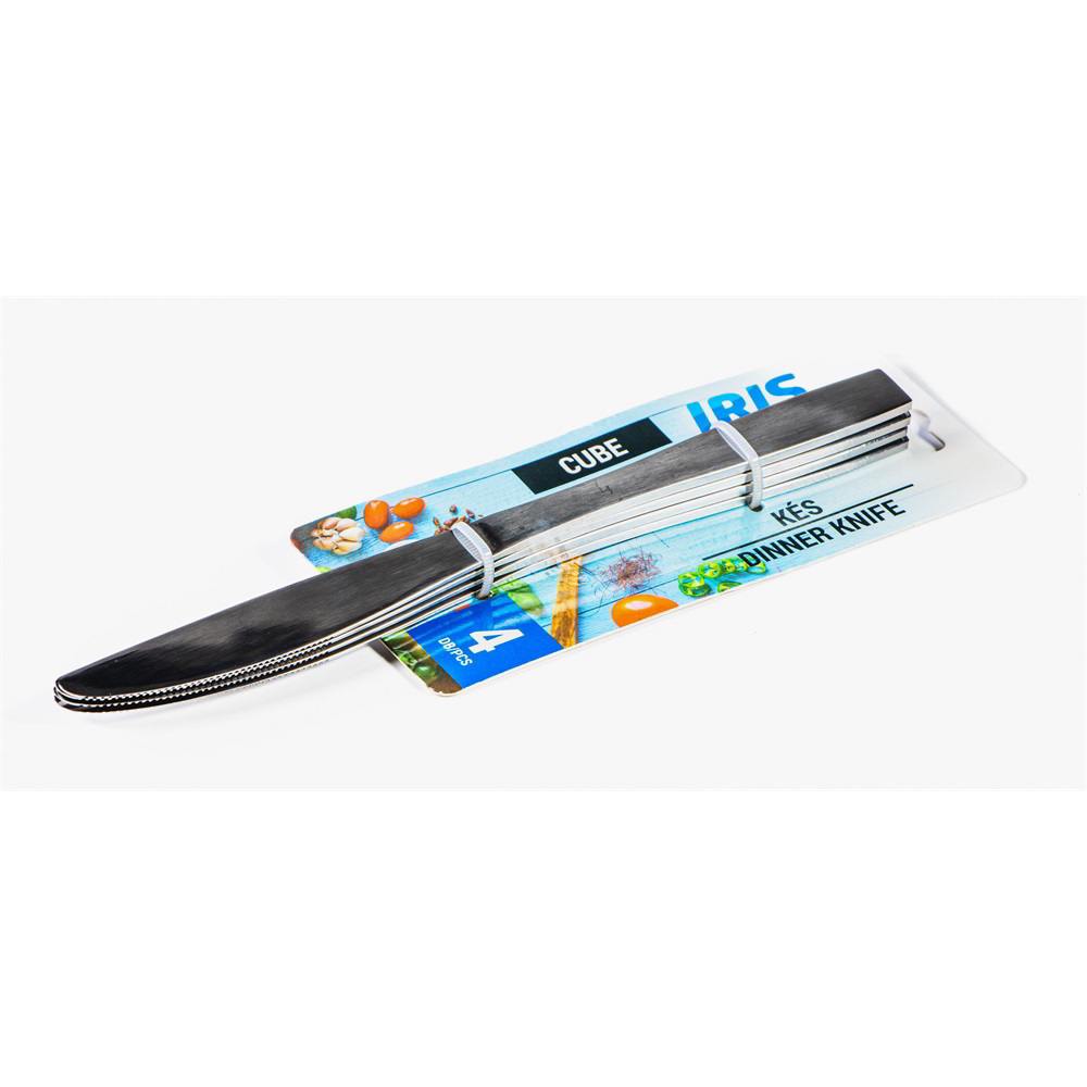 Iris KT-565 Cube Rozsdamentes acél késkészlet 4 darabos - Fekete (KT-565)