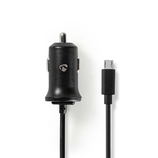 Зарядно устройство за кола Nedis, Micro USB, 2.4 A, Черен