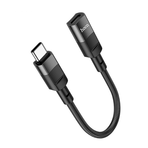 Hoco adapter kábel (lightning aljzat - Type-C, 10cm) FEKETE (U107) (U107)