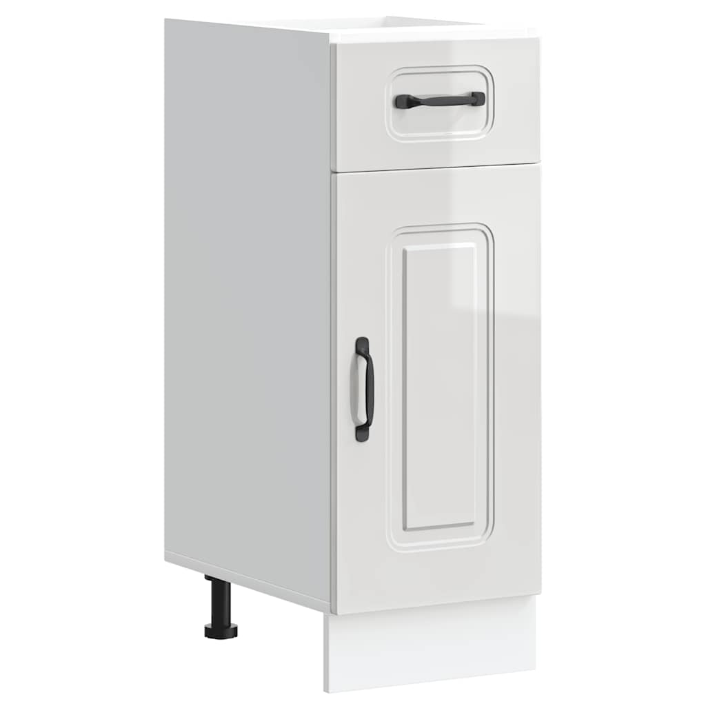 Konyhai alapszekrény Kalmar magasfényű fehér színű műfa (853459)