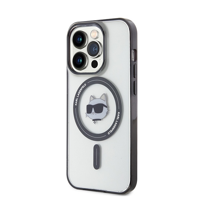 Karl Lagerfeld IML Choupette's Head MagSafe iPhone 15 Pro Max Tok - Átlátszó (KLHMP15XHCHNOTK)