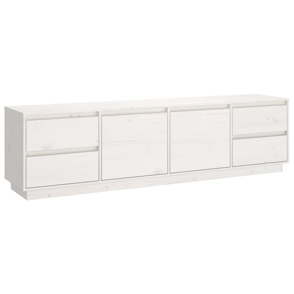 fehér tömör fenyőfa TV-szekrény 176 x 37 x 47,5 cm (814320)