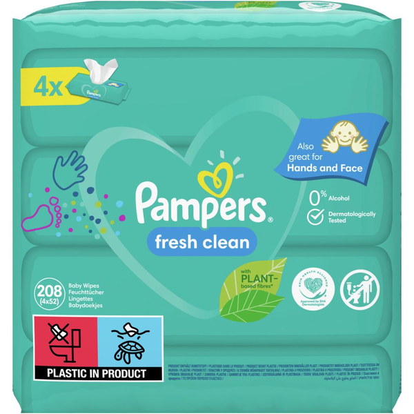 Pampers Fresh Clean törlőkendő 4x52 db (8001841077949)