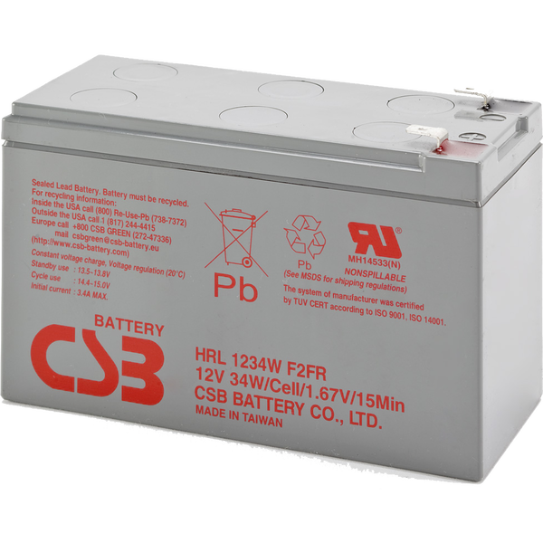 CSB HRL1234W F2 12V / 9Ah UPS Akkumulátor