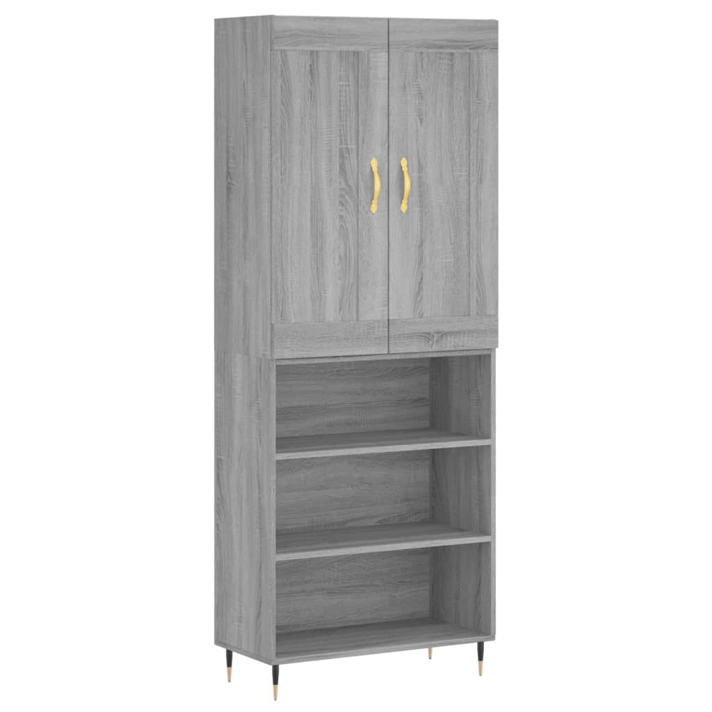 szürke sonoma szerelt fa magasszekrény 69,5 x 34 x 180 cm (3200055)