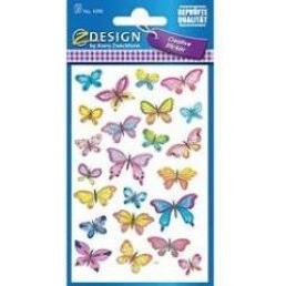 Matrica, papír, 3 ív, 76x120 mm, AVERY ZWECKFORM, "Z-Desing No.4390", pillangók (106432)