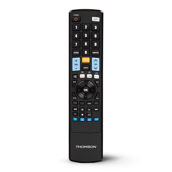 Thomson ROC4301 távirányító Vezeték nélküli infravörös Audió, DVD/Blu-ray, STB, TV, VCR Nyomógombok