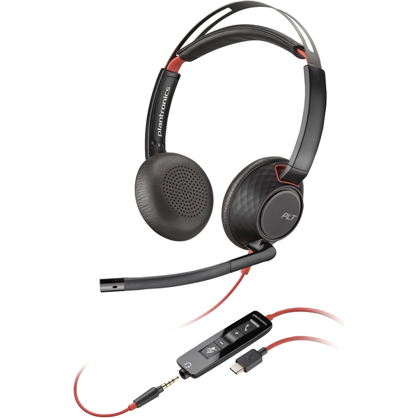 Стерео слушалки с USB-C HP Poly Blackwire 5220, черни
