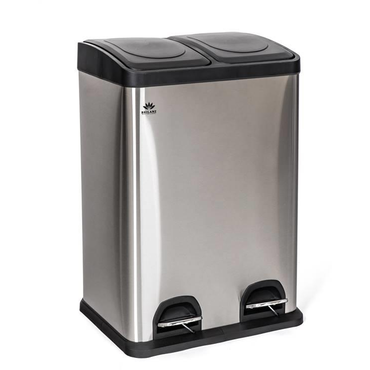 Brilanz Savery Szelektív hulladékgyűjtő, rozsdamentes acél, 40 l, 2×20 l (A26150)