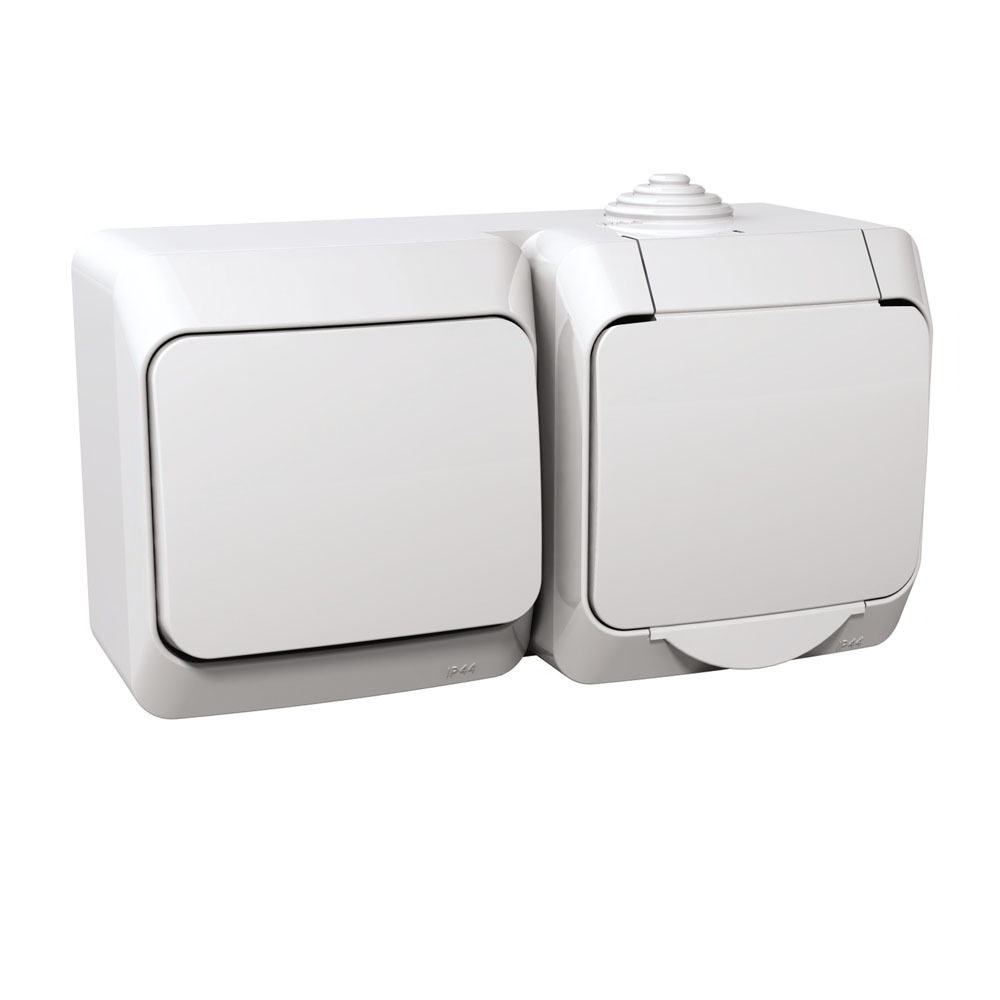 Schneider Cedar Plus 2P+F csatlakozóaljzat egypólusú kapcsolóval (WDE000500)