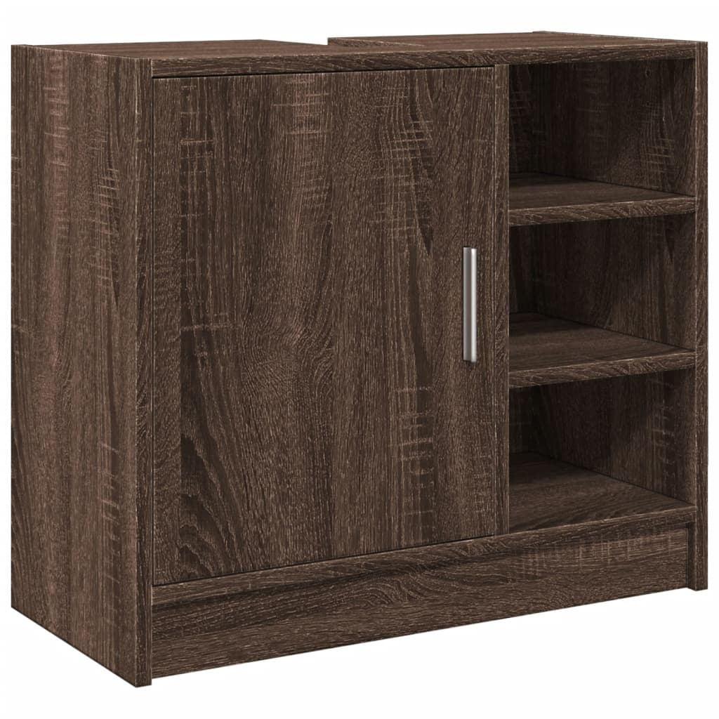 barna tölgy színű szerelt fa mosdószekrény 63 x 29 x 55 cm (848135)