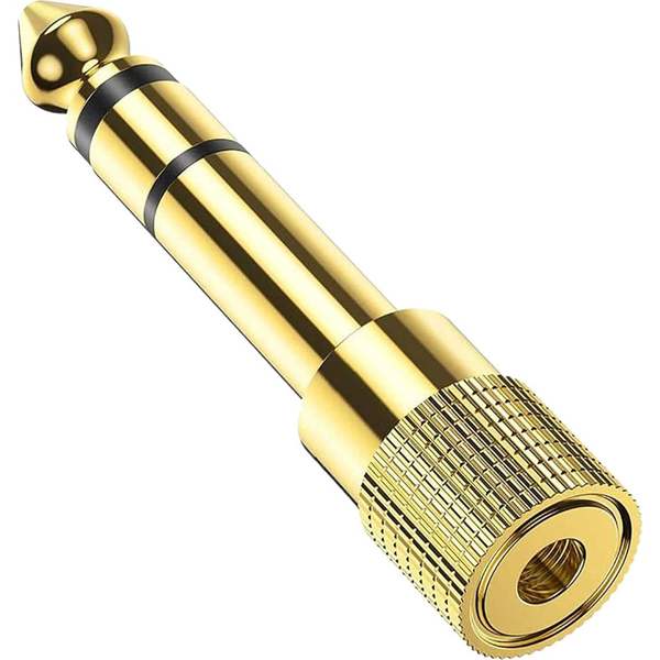 Adapter AV Mozos Jack 3.5mm - Jack 6.3mm złoty (MA6335)