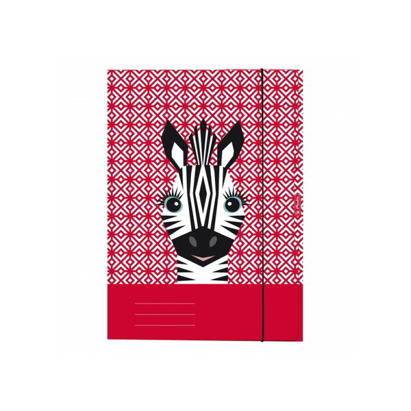 Herlitz Cute Animals Zebra A4 gumis mappa - Mintás
