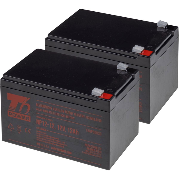 Battery set T6 Power for APC Smart-UPS SU1000RMNET, VRLA, 12 V