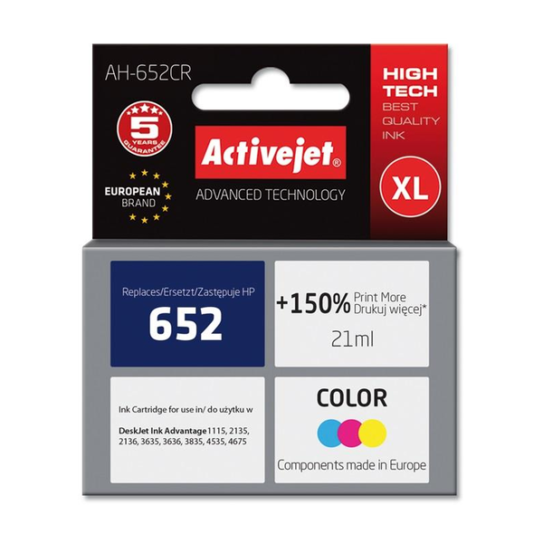 Inkoust ActiveJet zamiennik F6V24AE pro HP tříbarevný, sada