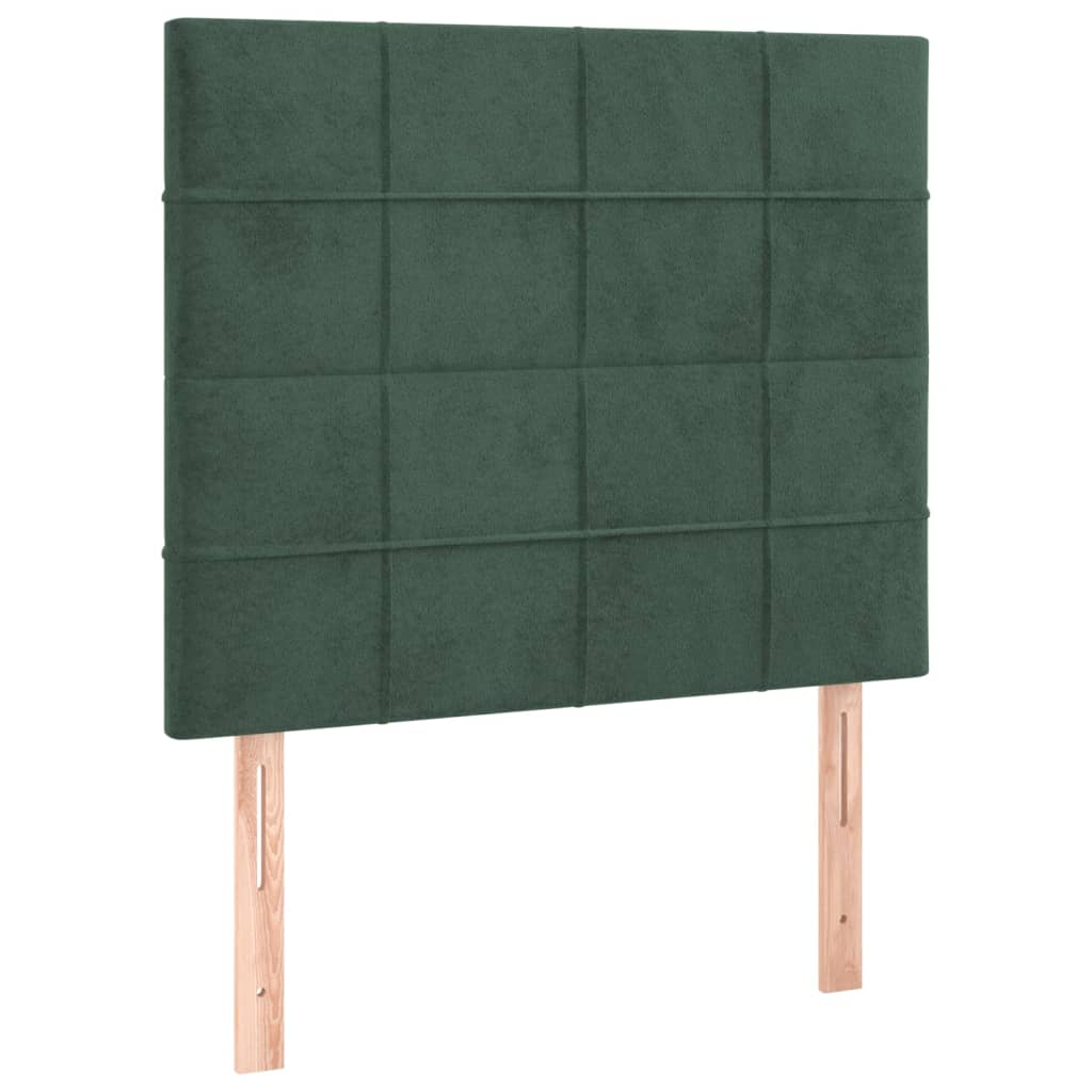2 db sötétzöld bársony fejtámla 80 x 5 x 78/88 cm (3116365)