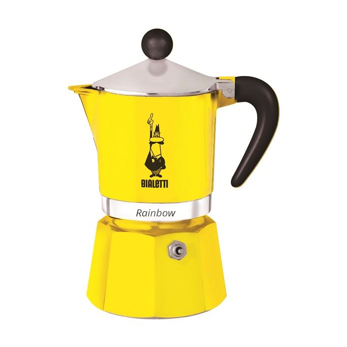 Bialetti Rainbow 3 személyes kotyogós kávéfőző sárga (4982) (B4982)
